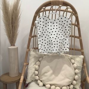 Polka Dot Crossed Back Blouse